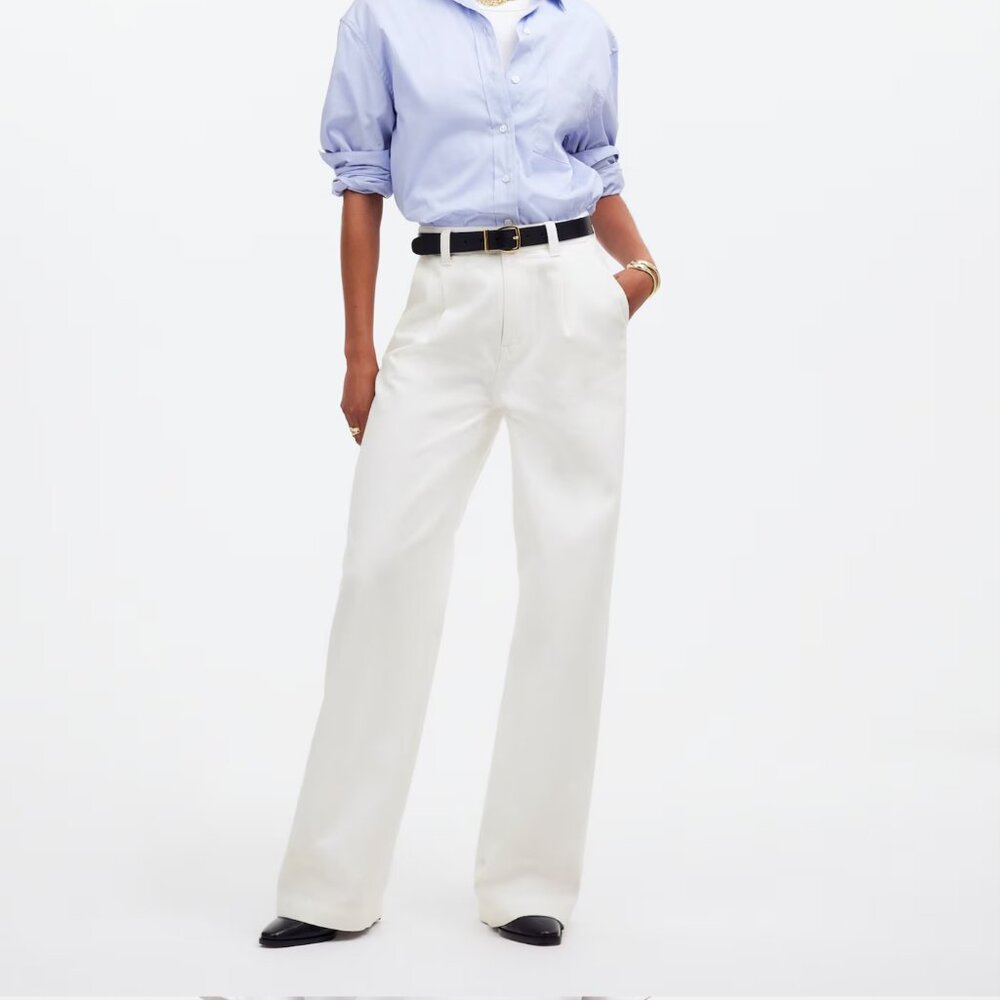 Madewell White Wide-Leg Jeans